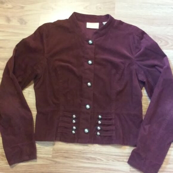 Personal Identity Corduroy Blazer Burgundy Read Measurements - Picture 1 of 4